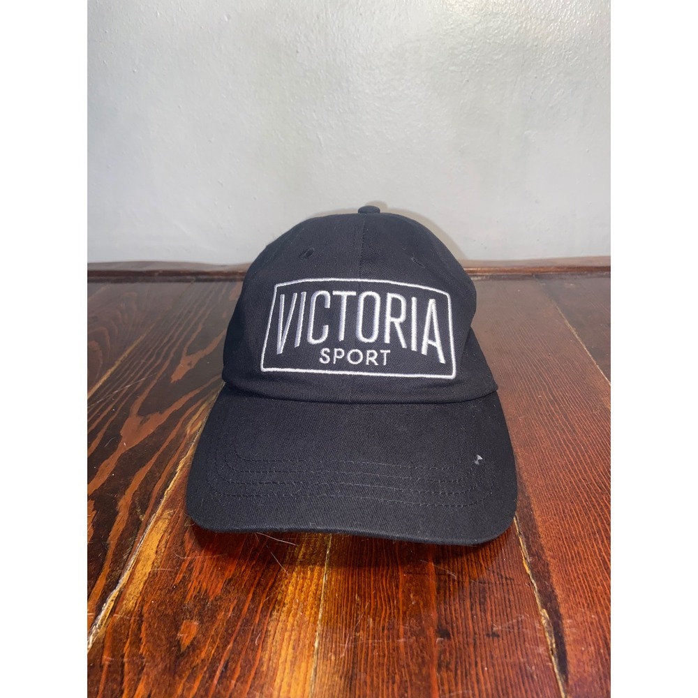 VS Victoria Sport Black Cotton Baseball Cap Adjustable Minimalist Sporty Y2K OS